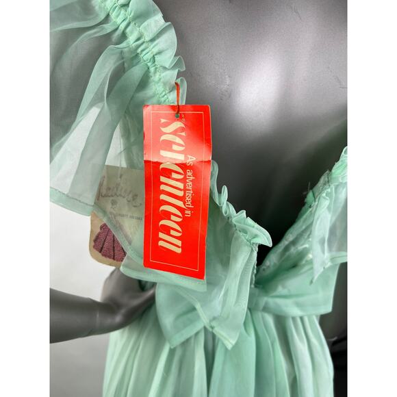 Vintage 1970s Nadine Formals Deadstock Chiffon Maxi Dress Size 9 - Picture 8 of 10